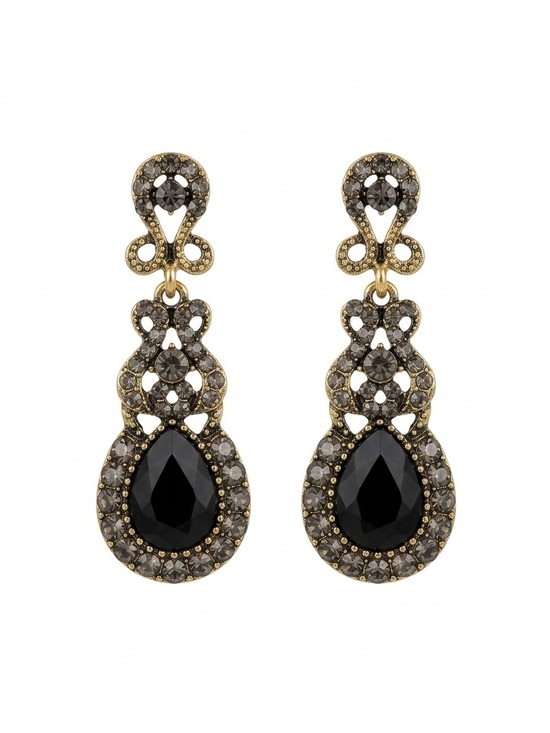 Jewelry - Black Teardrop Drop Earrings - Women Jewelry